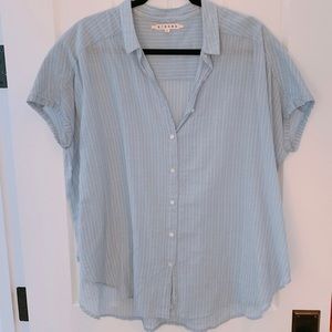 BLUE & WHITE STRIPE BLOUSE